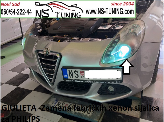 GIULIETTA alfa romeo xenon sijalica d1s philips zamena auto servis novi sad ns tuning ksenon